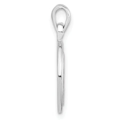 Sterling Silver Rhodium-plated Polished Mary Praying Pendant