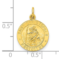 Sterling Silver Gold-tone Polished Solid Saint Christopher Medal Pendant