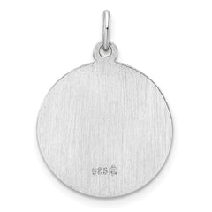 Sterling Silver Rhodium-plated Polished Solid Saint Anthony Pendant