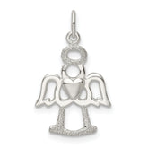 Sterling Silver Polished and Lasered Angel Pendant