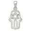 Sterling Silver Polished Chamseh w/Star of David Pendant