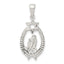Sterling Silver Polished Star of David w/Praying Hands Pendant