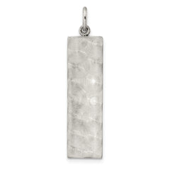 Sterling Silver Polished and Textured Solid Mezuzah w/Star of David Pendant