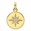 Sterling Silver Gold-tone CZ Star Disc Pendant