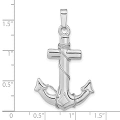 Sterling Silver Polished 3D Anchor Pendant