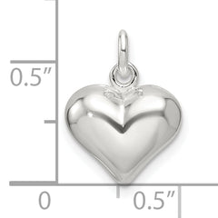 Sterling Silver Polished Puffed Heart Pendant