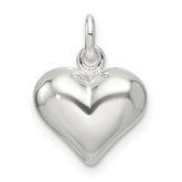 Sterling Silver Polished Puffed Heart Pendant