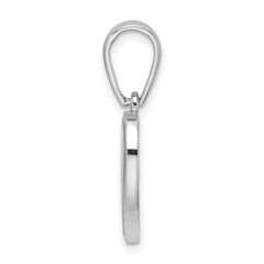 Sterling Silver Rhodium-plated Black Onyx Reversible Heart Pendant