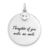 Sterling Silver Rh-plated Enameled THOUGHTS OF YOU.. Pendant