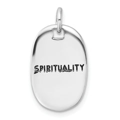 Sterling Silver RH-plated Antiqued SPIRITUALITY/HAVE FAITH Pendant