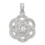 Flower Pendant in Sterling Silver with Cubic Zirconia, 26mm - Sophia Jewelers