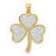 Sterling Silver Polished Gold-tone Glitter Paper Clover Pendant