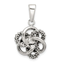 Sterling Silver Antiqued and Polished Love Knot Pendant