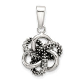 Sterling Silver Antiqued and Polished Love Knot Pendant