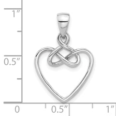 Sterling Silver Rhodium-Plated Polished Fancy Open Heart Pendant
