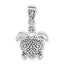 Sterling Silver Rhodium-plated Oxidized Sea Turtle Pendant