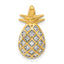 Pure Fire Sterling Silver Gold-tone CZ Pineapple Pendant