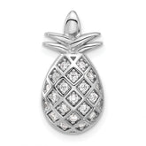 Pure Fire Sterling Silver Rhod-plated CZ Pineapple Pendant
