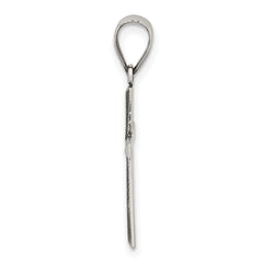 Sterling Silver Antiqued Solid Textured Latin Cross Pendant