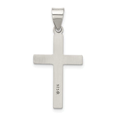 Sterling Silver Antiqued Solid Textured Cross Pendant