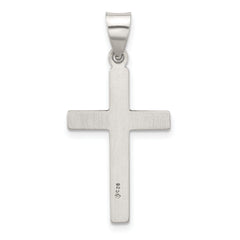 Sterling Silver Antiqued Solid Textured Cross Pendant