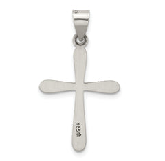 Sterling Silver Antiqued Solid Textured Cross Pendant