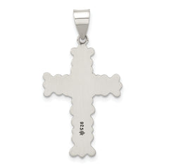 Sterling Silver Antiqued Solid Textured Cross Pendant