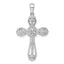 Sterling Silver Rhodium-plated Polished Fancy CZ Cross Pendant