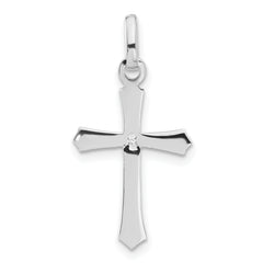 Sterling Silver Rhodium-plated Cross Pendant