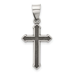 Sterling Silver Antiqued Textured Cross Pendant