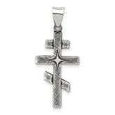 Sterling Silver Antiqued Textured Jerusalem Cross Pendant