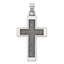 Sterling Silver Antiqued Solid Textured Cross Pendant