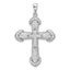 Sterling Silver Polished Cubic Zirconia plated Cross Pendant
