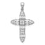 Cubic Zirconia Cross Pendant in Sterling Silver, 20x30mm - Sophia Jewelers