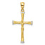 Sterling Silver Gold-tone CZ Latin Crucifix Cross Pendant