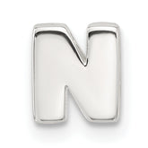 Sterling Silver E-coated Letter N Slide Charm