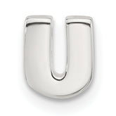 Sterling Silver E-coated Letter U Slide Charm