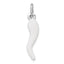 Sterling Silver White Enamel Italian Horn Pendant