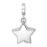 Sterling Silver Rhodium-plated Polished Star Ash Holder Bead/Pendant