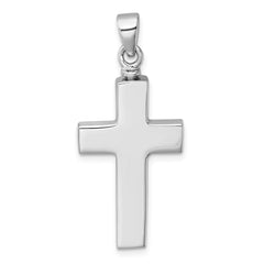 Sterling Silver Rhodium-plated Polished CZ Latin Cross Ash Holder Pendant