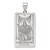 Sterling Silver Justice Tarot Card Pendant