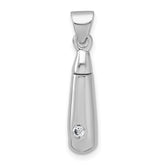 Sterling Silver Rhodium-plated Polished CZ Ash Holder Pendant