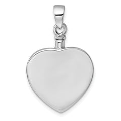 Sterling Silver Rhodium-plated Polished Enameled ALWAYS IN MY HEART Ash Holder Pendant