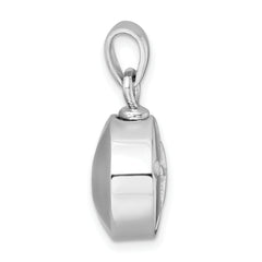 Sterling Silver Rhodium-plated Polished Sand Dollar Ash Holder Pendant