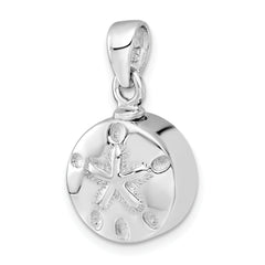 Sterling Silver Rhodium-plated Polished Sand Dollar Ash Holder Pendant