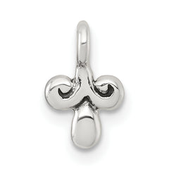 Sterling Silver Polished and Antiqued Fancy Charm