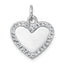Sterling Silver Rhodium-plated Polished CZ Engraveable Heart Pendant
