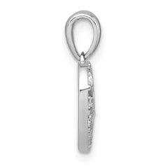 Sterling Silver Rhodium-plated Polished CZ Star in Heart Pendant