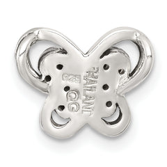 Sterling Silver Antiqued Marcasite Butterfly Chain Slide Pendant