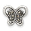 Sterling Silver Antiqued Marcasite Butterfly Chain Slide Pendant